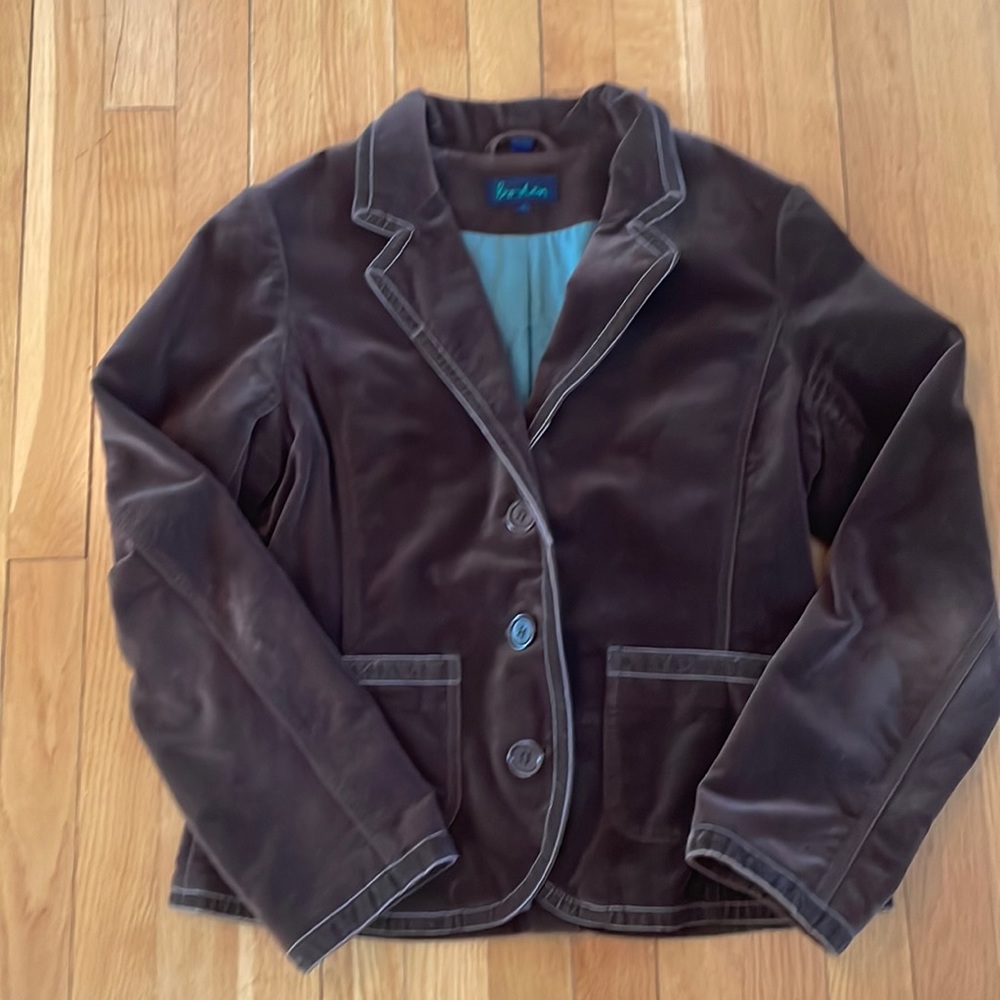 Brown Velvet Boden Blazer UK14 US12